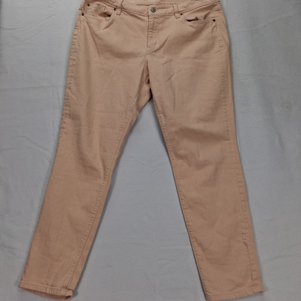 Loft Pants Womens 16 Curvy Skinny Peach Stretch EUC